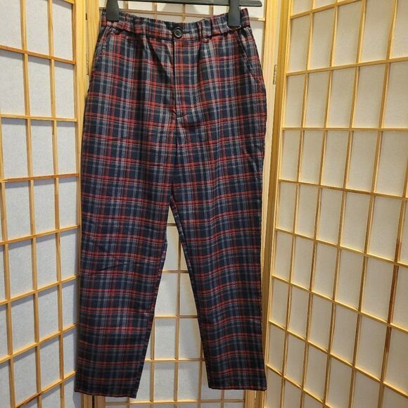 Sans Souci Women/Junior Plaid Casual Pants Sz S NWT - Picture 1 of 6